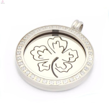 Top sale luck four leaf clover coin locket,coin pendants design